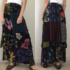 Sacred Threads Vintage 90s Patchwork Maxi Skirt